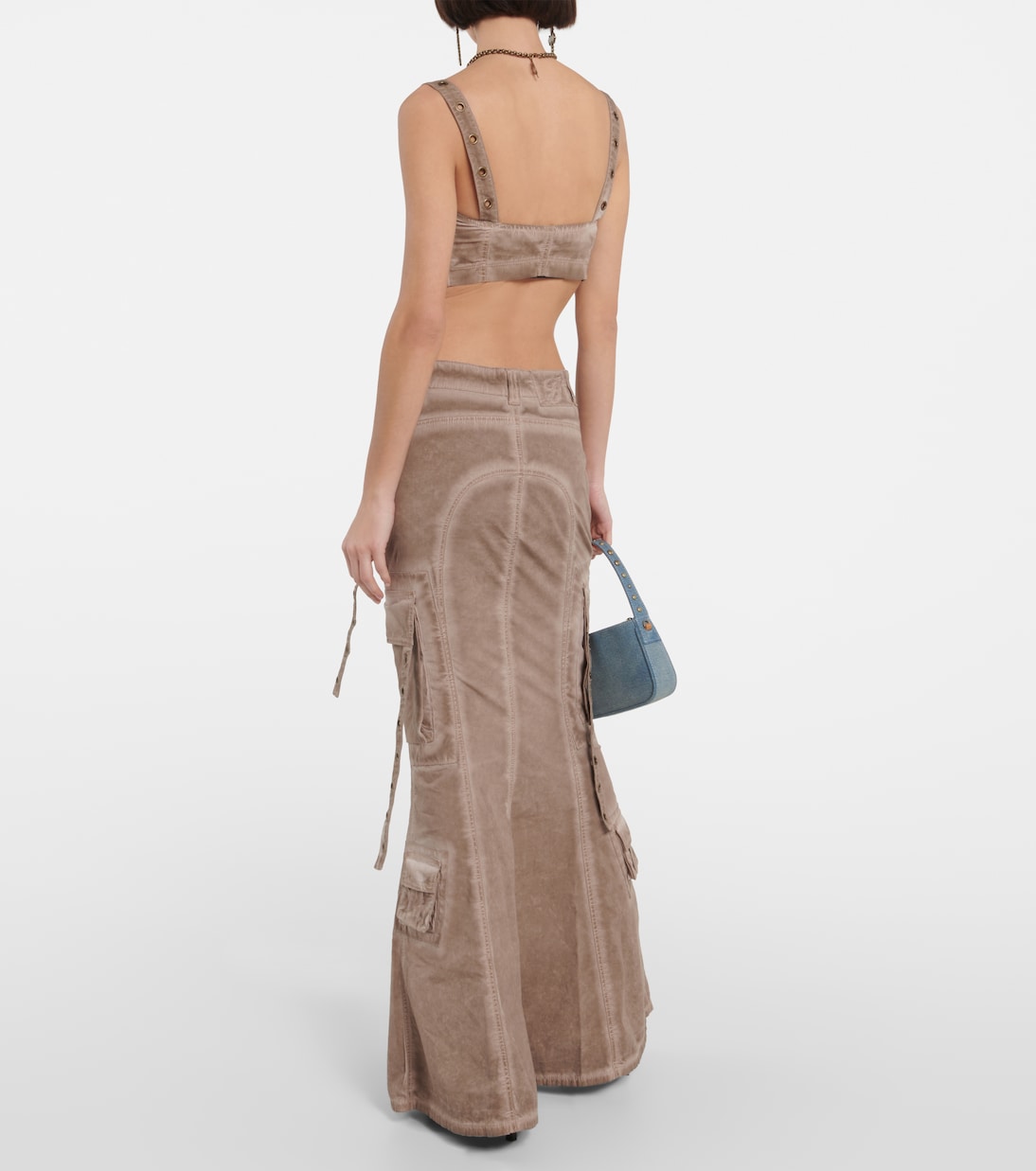 Cropped-Top aus Denim | Blumarine