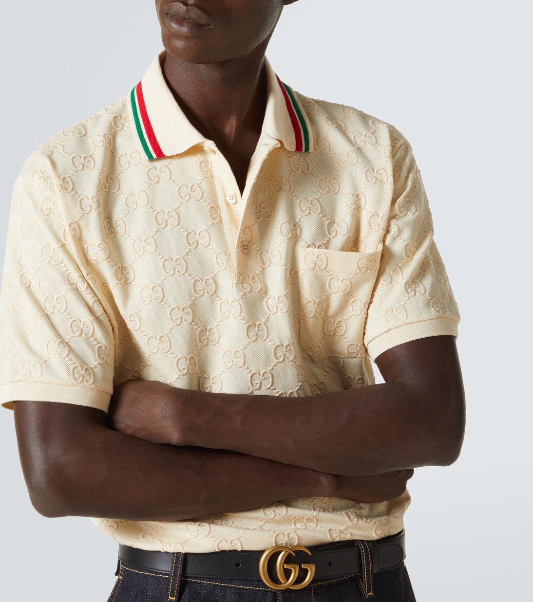 GG embroidered polo top | Gucci