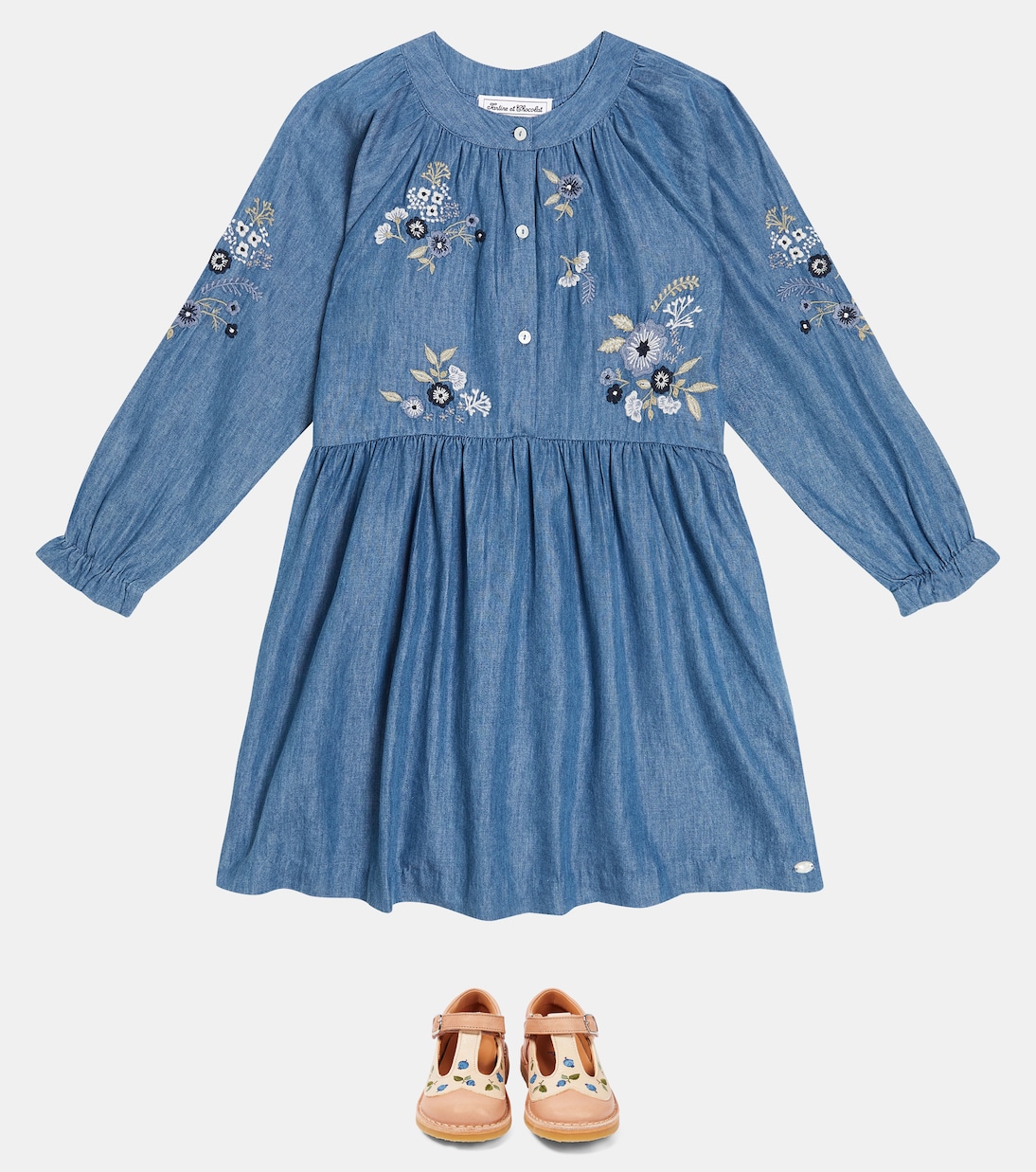 Embroidered cotton dress | Tartine et Chocolat