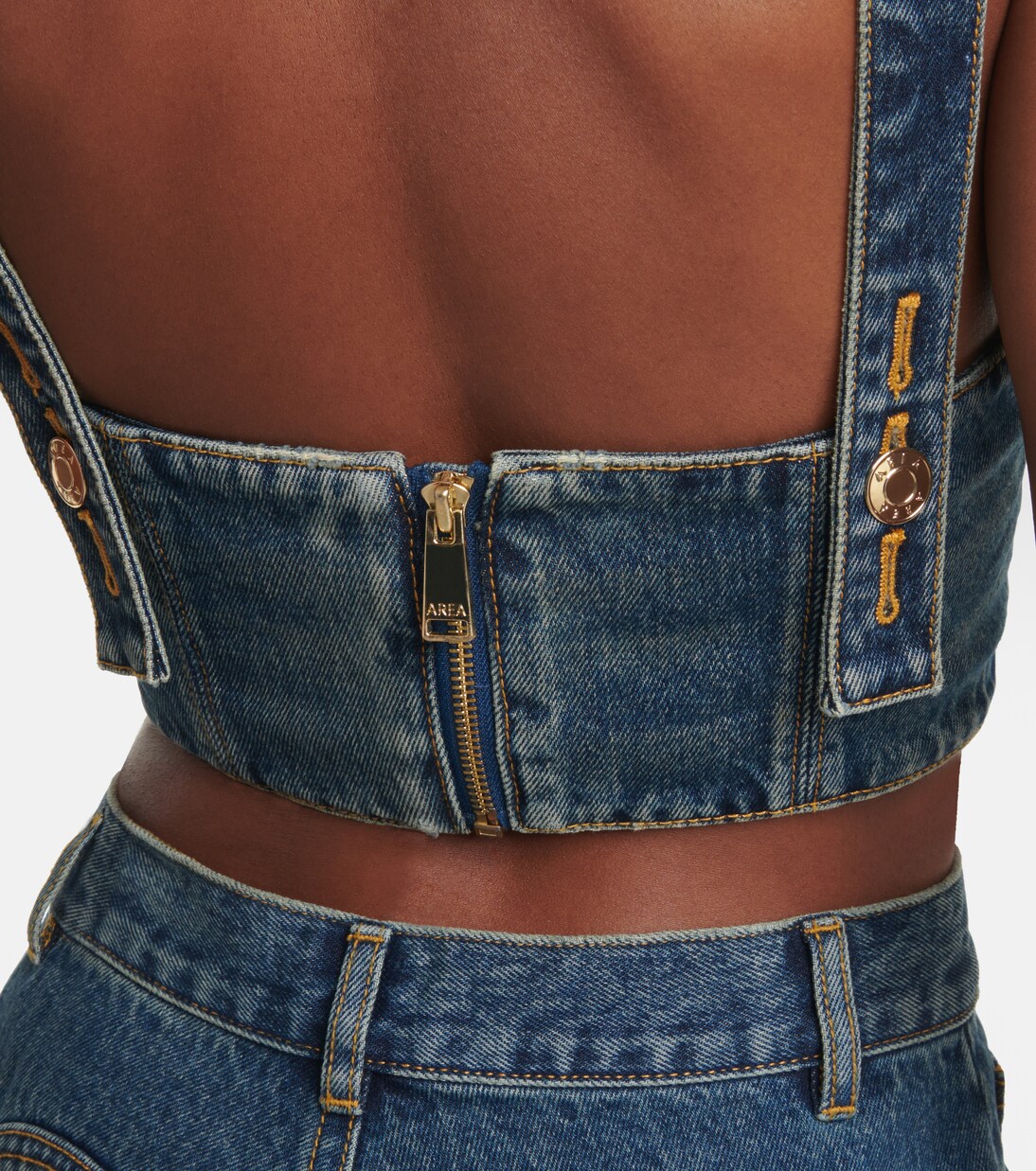 Verziertes Bustier-Top Claw aus Denim | Area