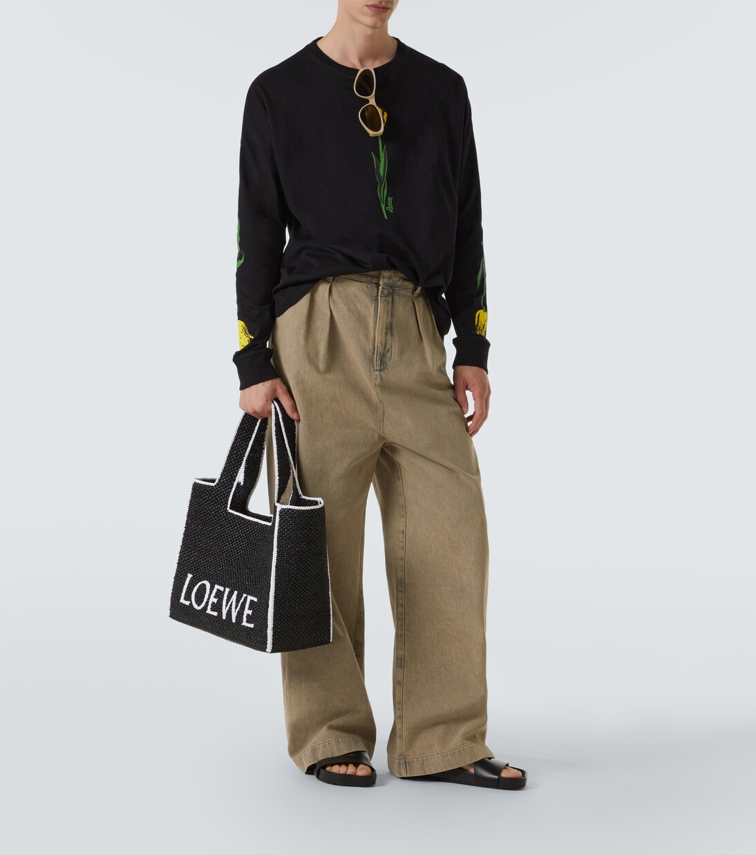 Tote Bag Loewe Font Large aus Raffiabast | Loewe