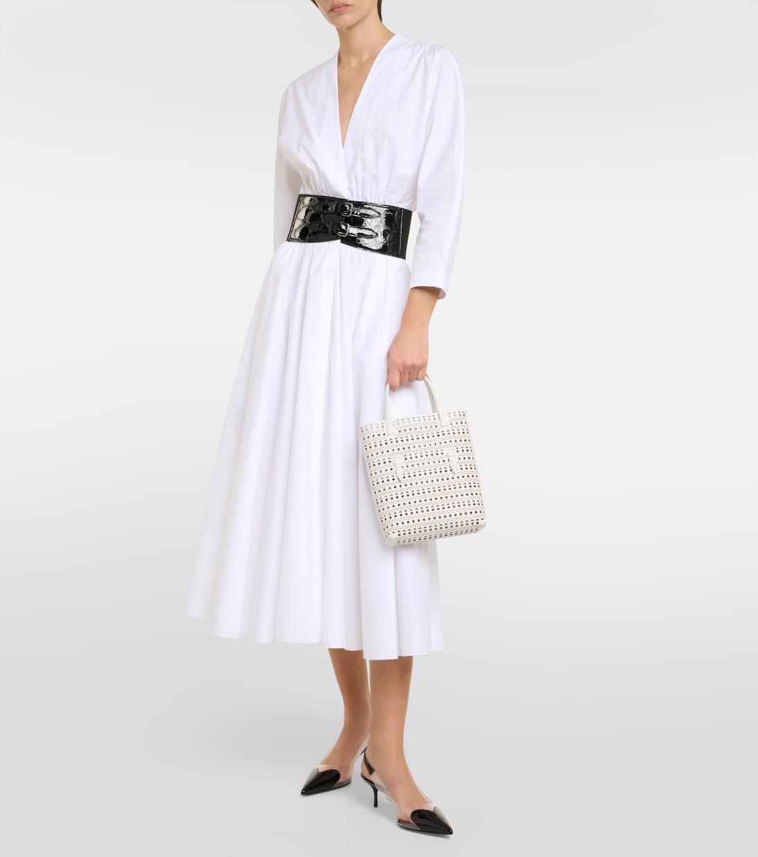 Mina NS Neo Vienne leather tote bag | Alaïa