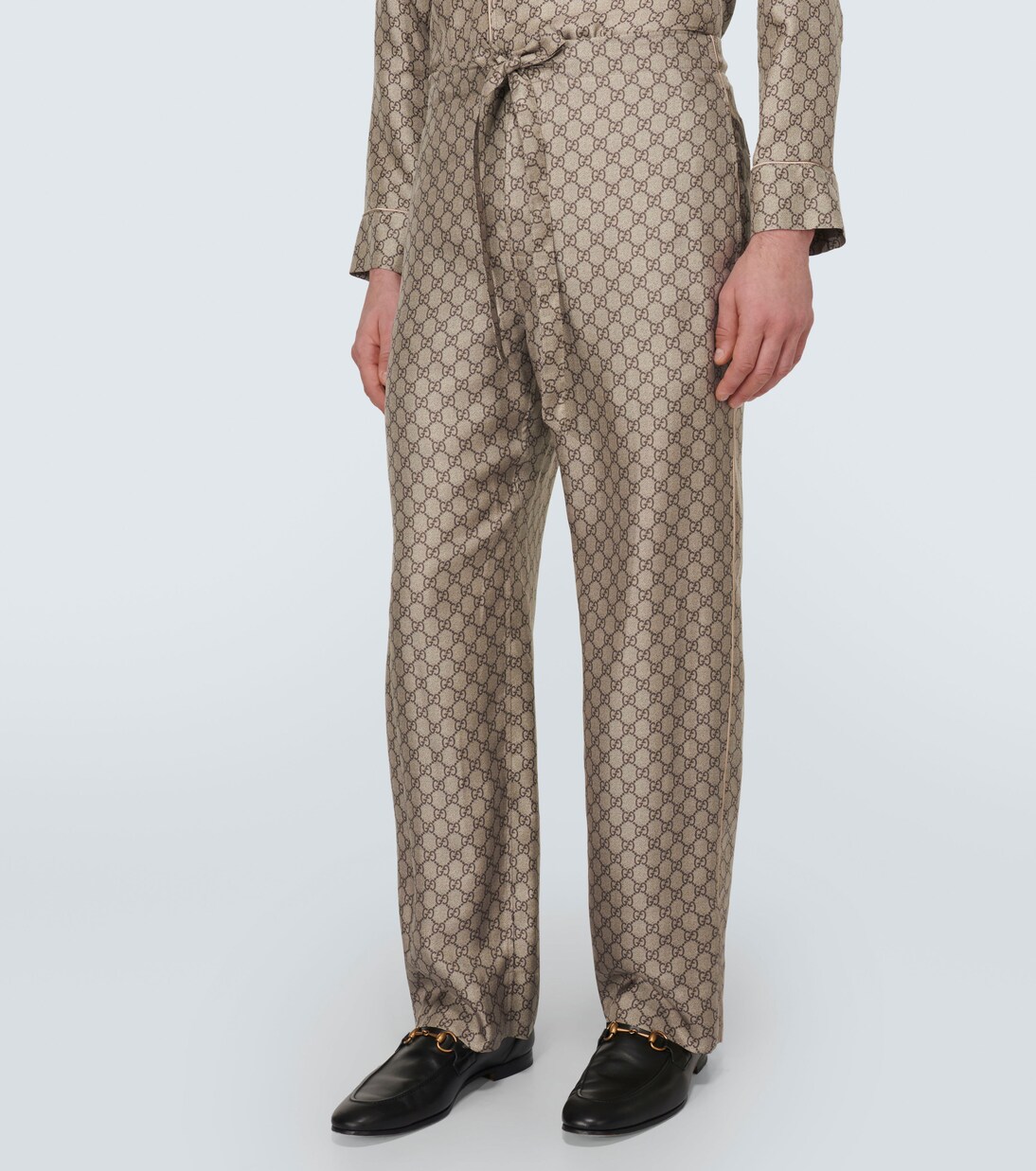 GG silk straight pants | Gucci