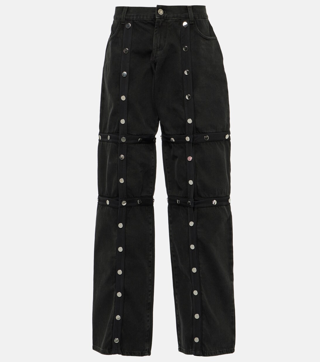 Studded convertible low-rise straight jeans | The Attico