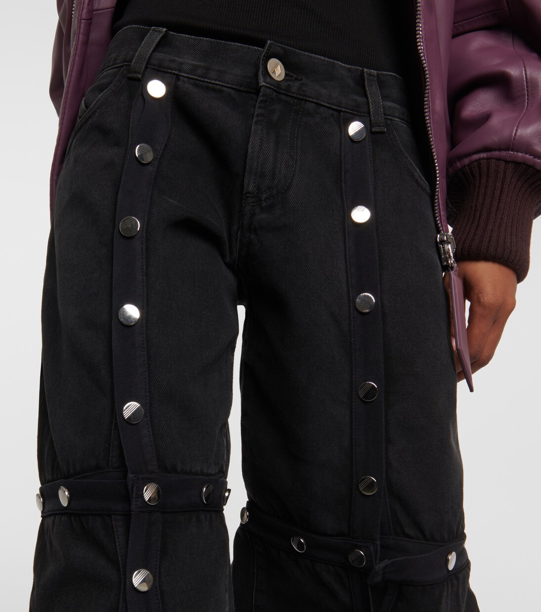 Studded convertible low-rise straight jeans | The Attico