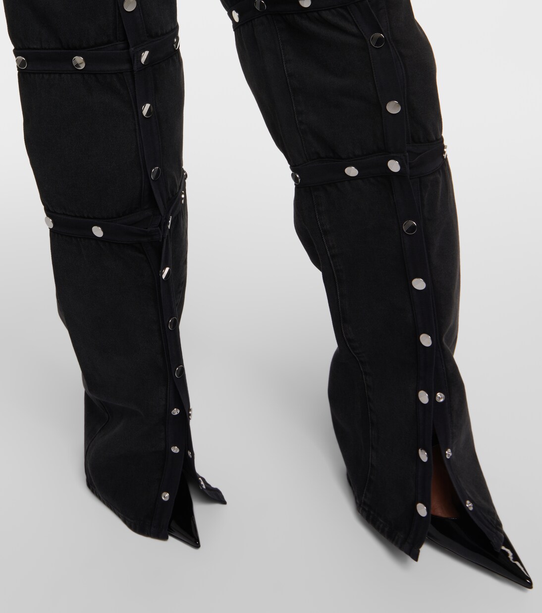 Studded convertible low-rise straight jeans | The Attico