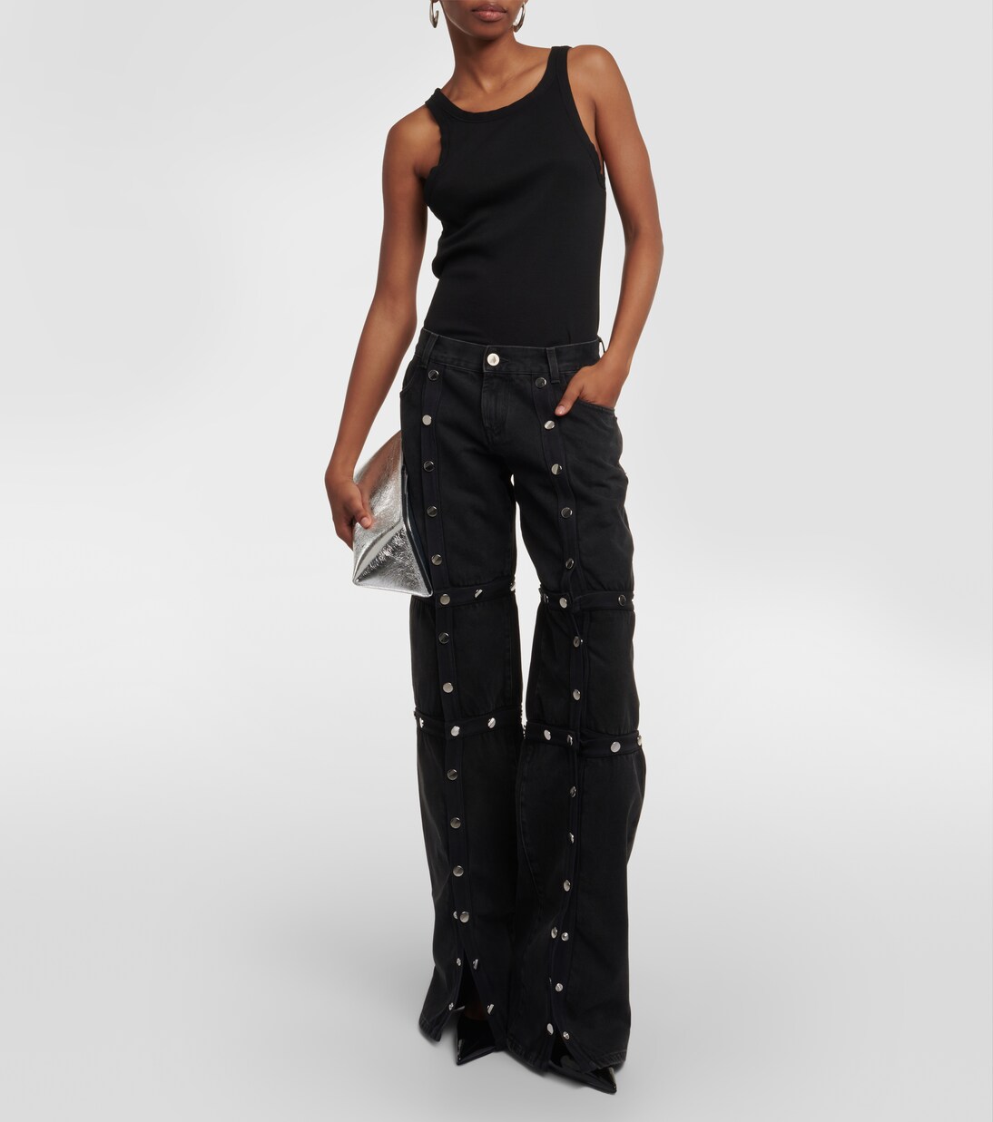 Studded convertible low-rise straight jeans | The Attico