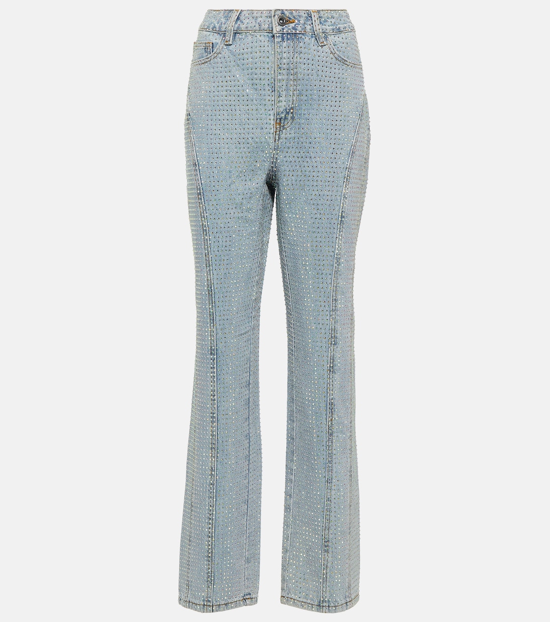 Verzierte High-Rise Straight Jeans | Self-Portrait