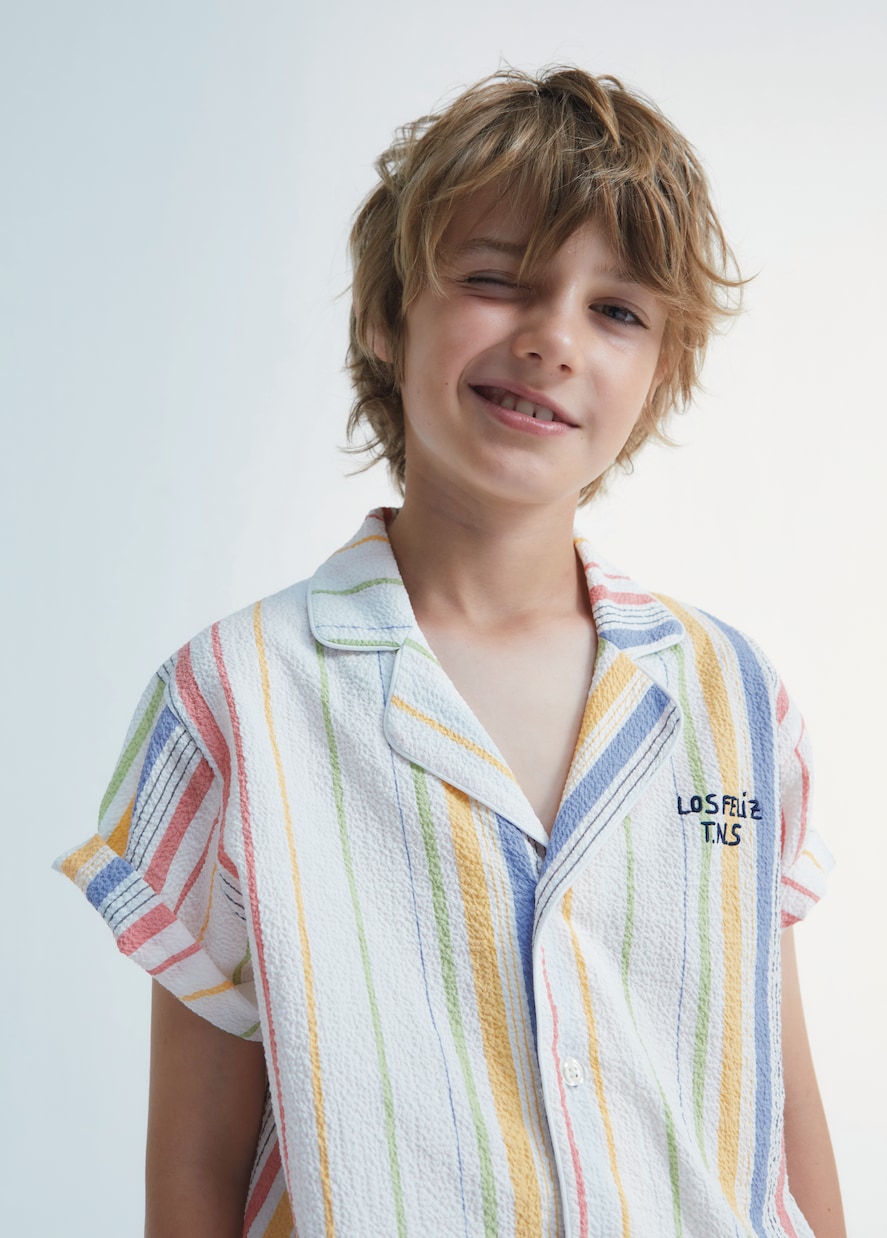 Torrance striped cotton bowling shirt | The New Society