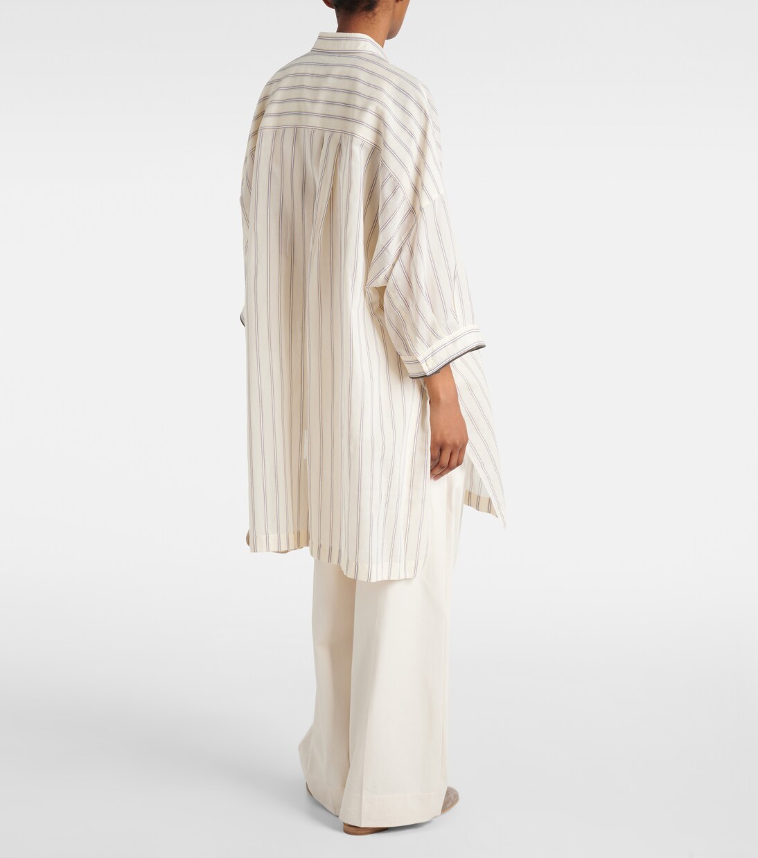 Striped cotton and silk shirt | Brunello Cucinelli