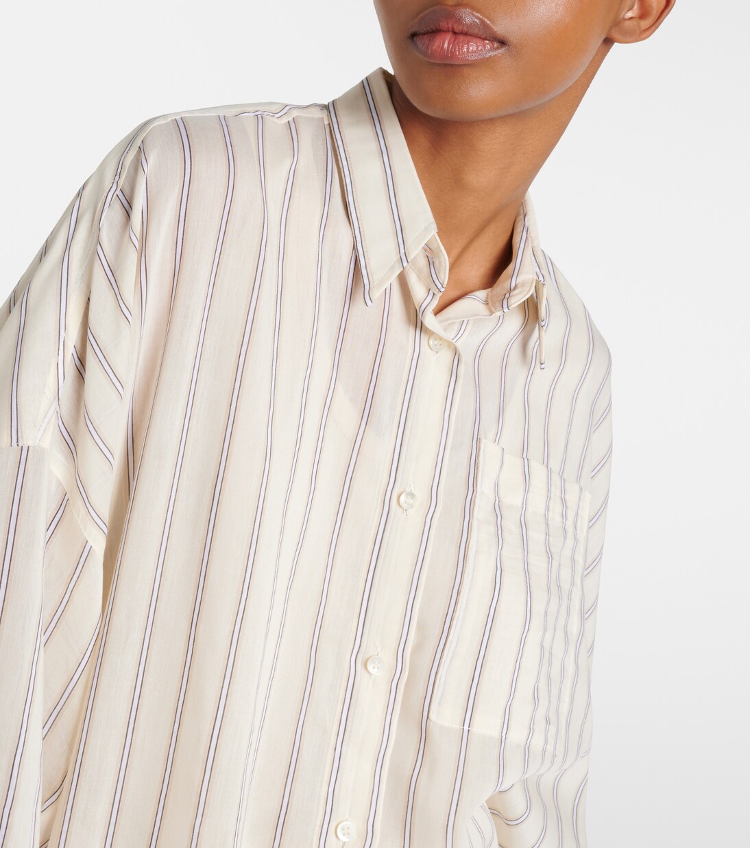 Striped cotton and silk shirt | Brunello Cucinelli