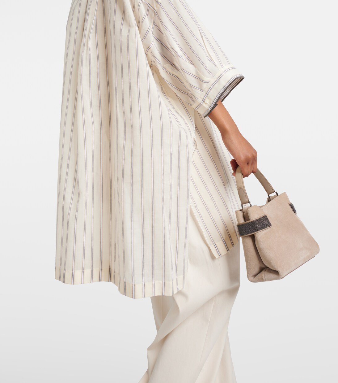 Striped cotton and silk shirt | Brunello Cucinelli