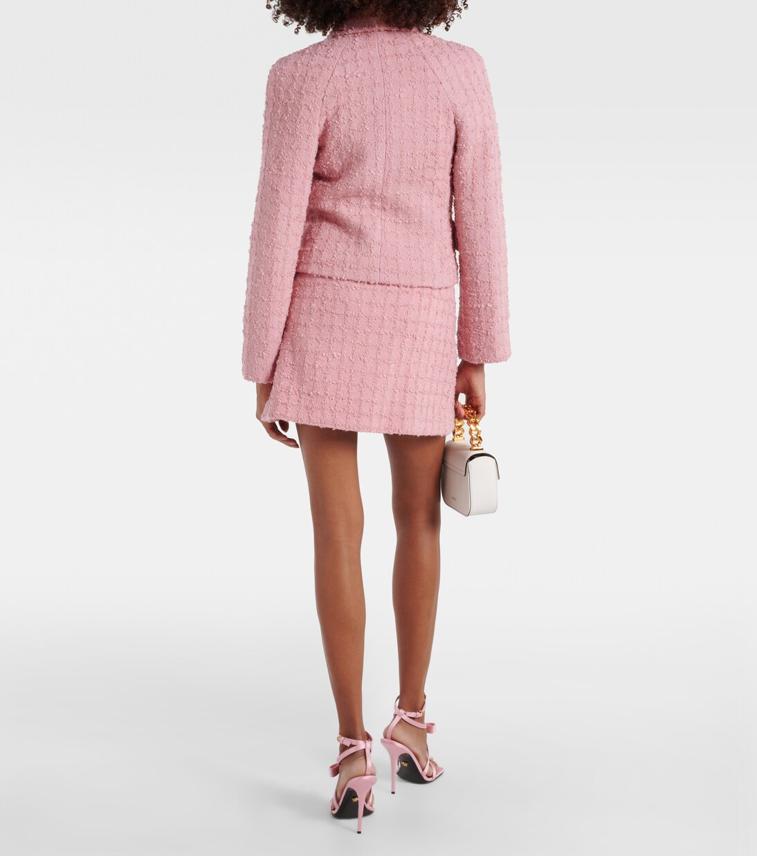 Double-breasted bouclé tweed jacket | Versace