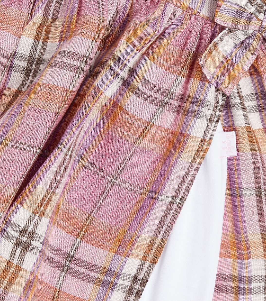 Baby checked linen playsuit and dress set | Il Gufo