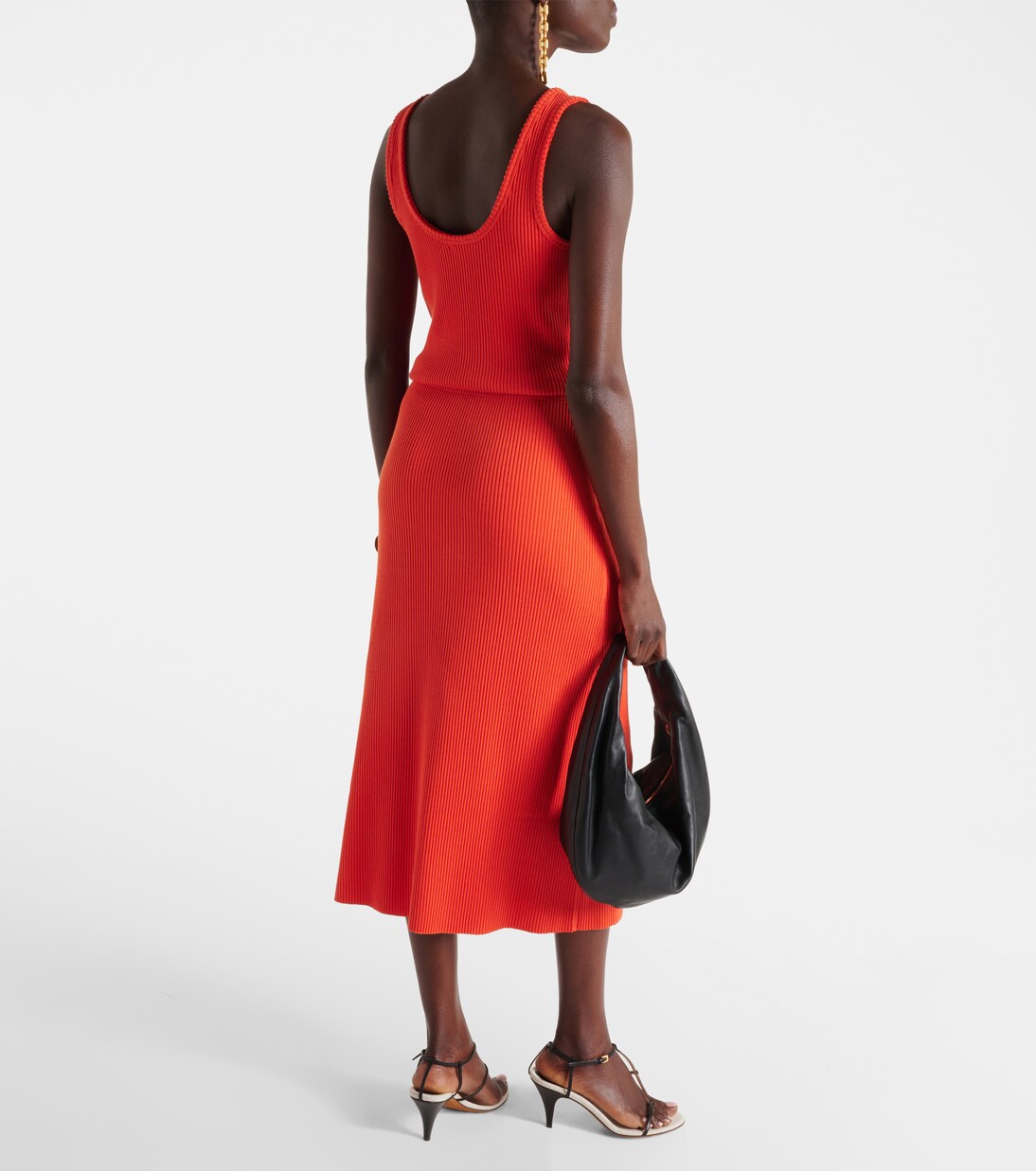 Ribbed-knit cotton-blend midi skirt | Vince