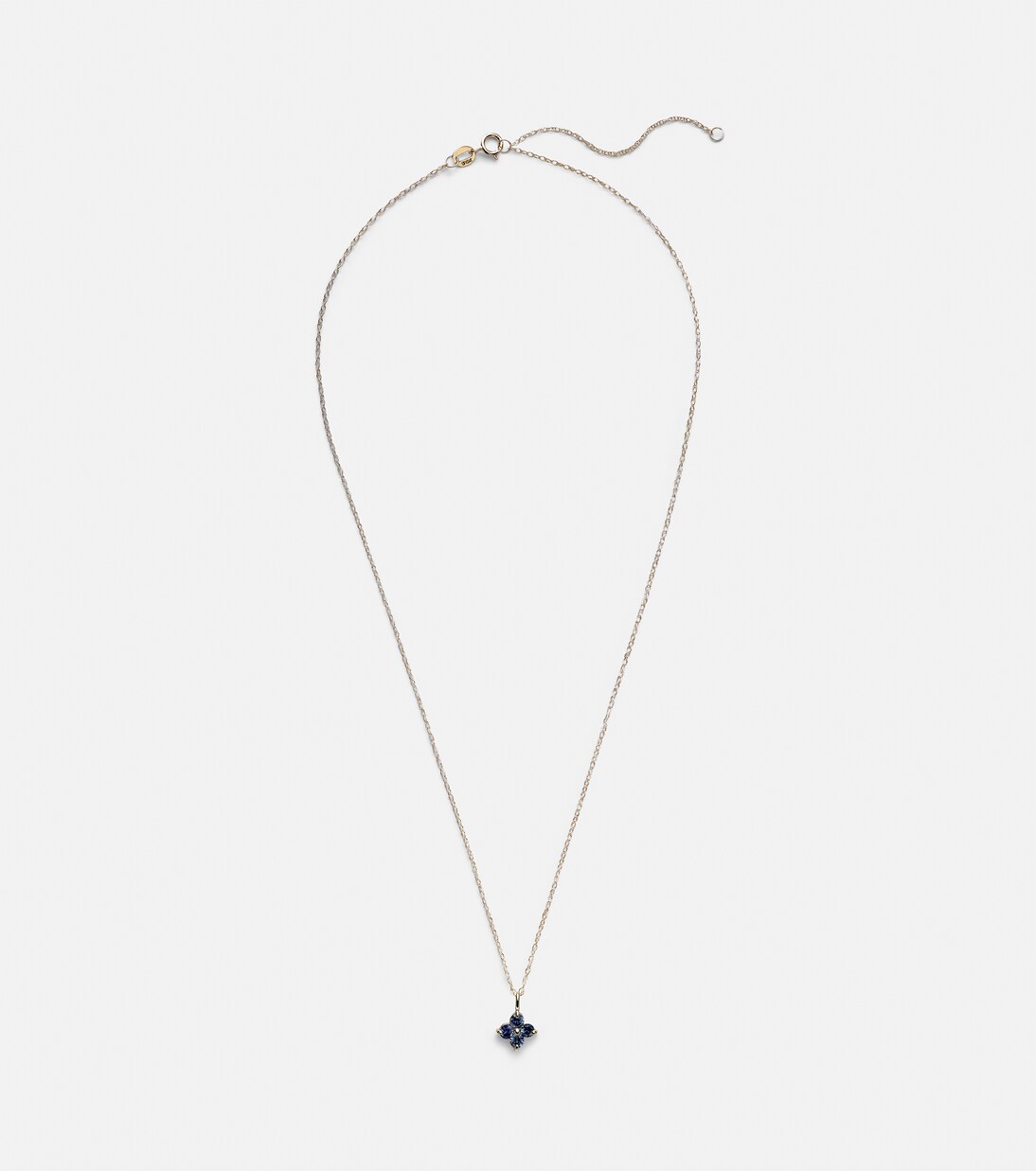 Halskette Luckiest Clover aus 10kt Gelbgold mit Saphiren | Stone and Strand