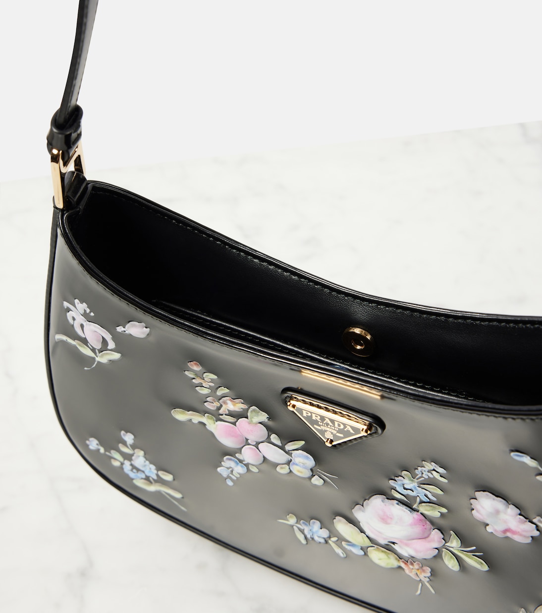 Prada Cleo floral leather shoulder bag | Prada