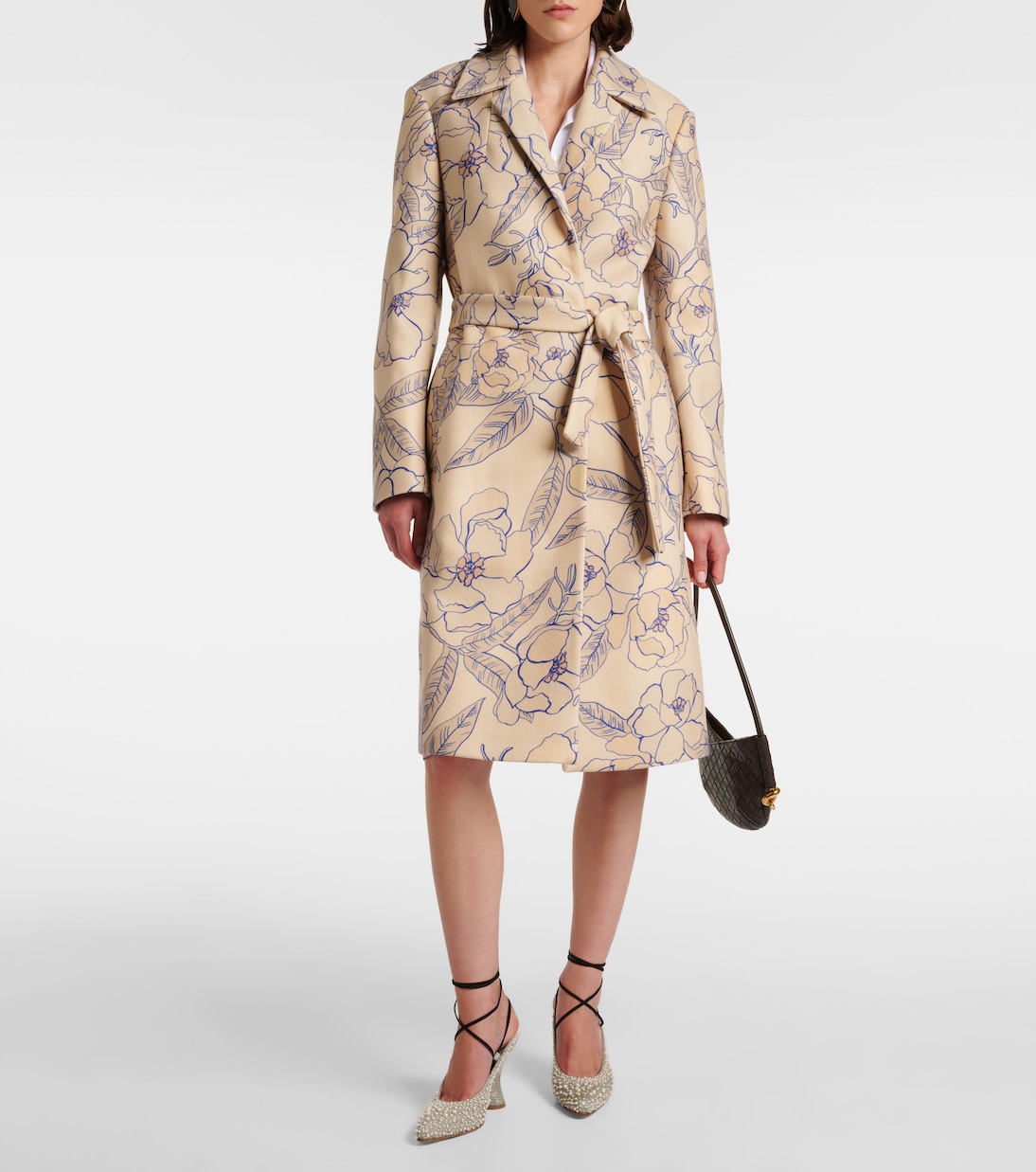 Trench in misto lana con stampa | Dries Van Noten