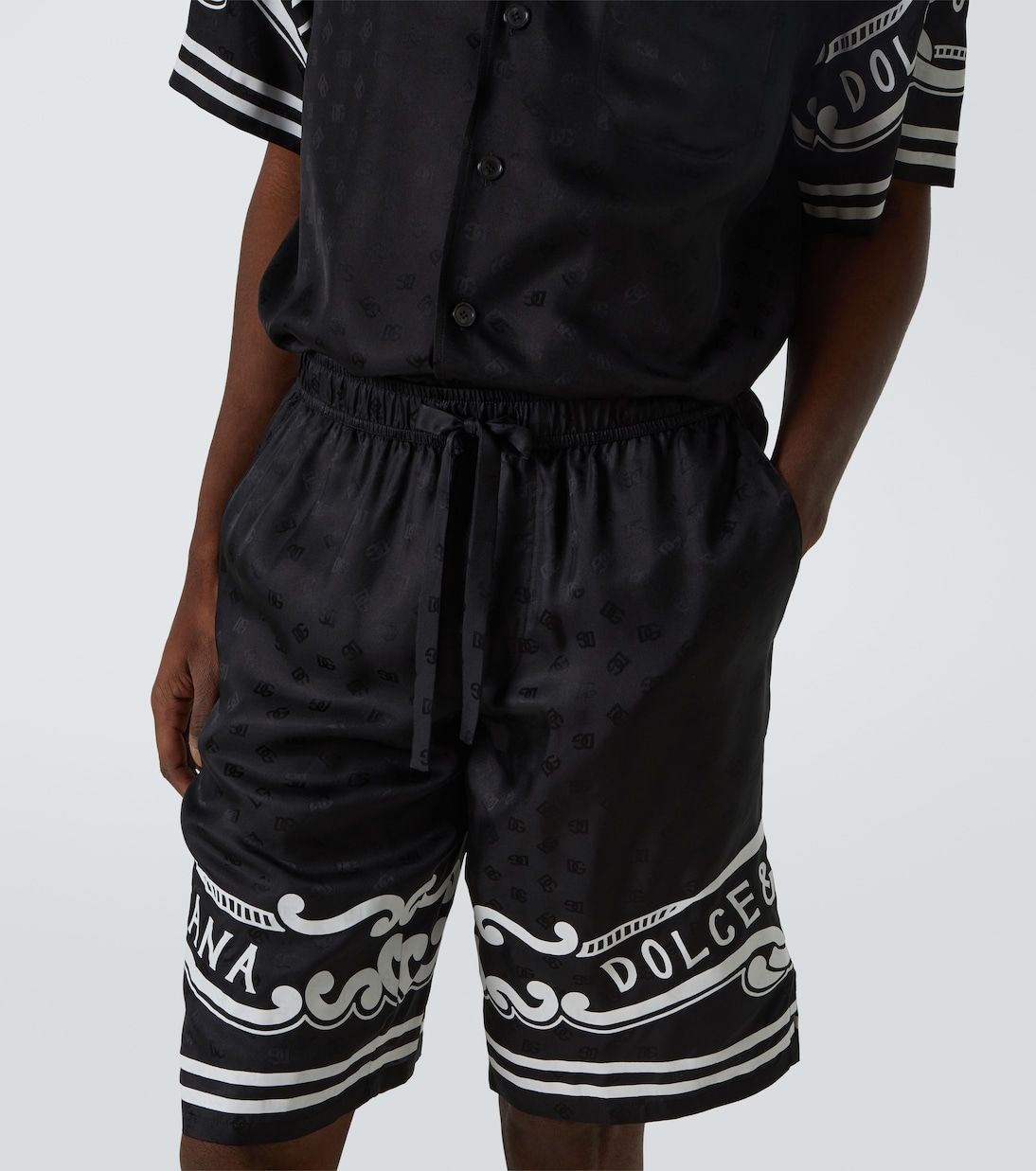 真丝斜纹布涡纹百慕大短裤 | Dolce&Gabbana