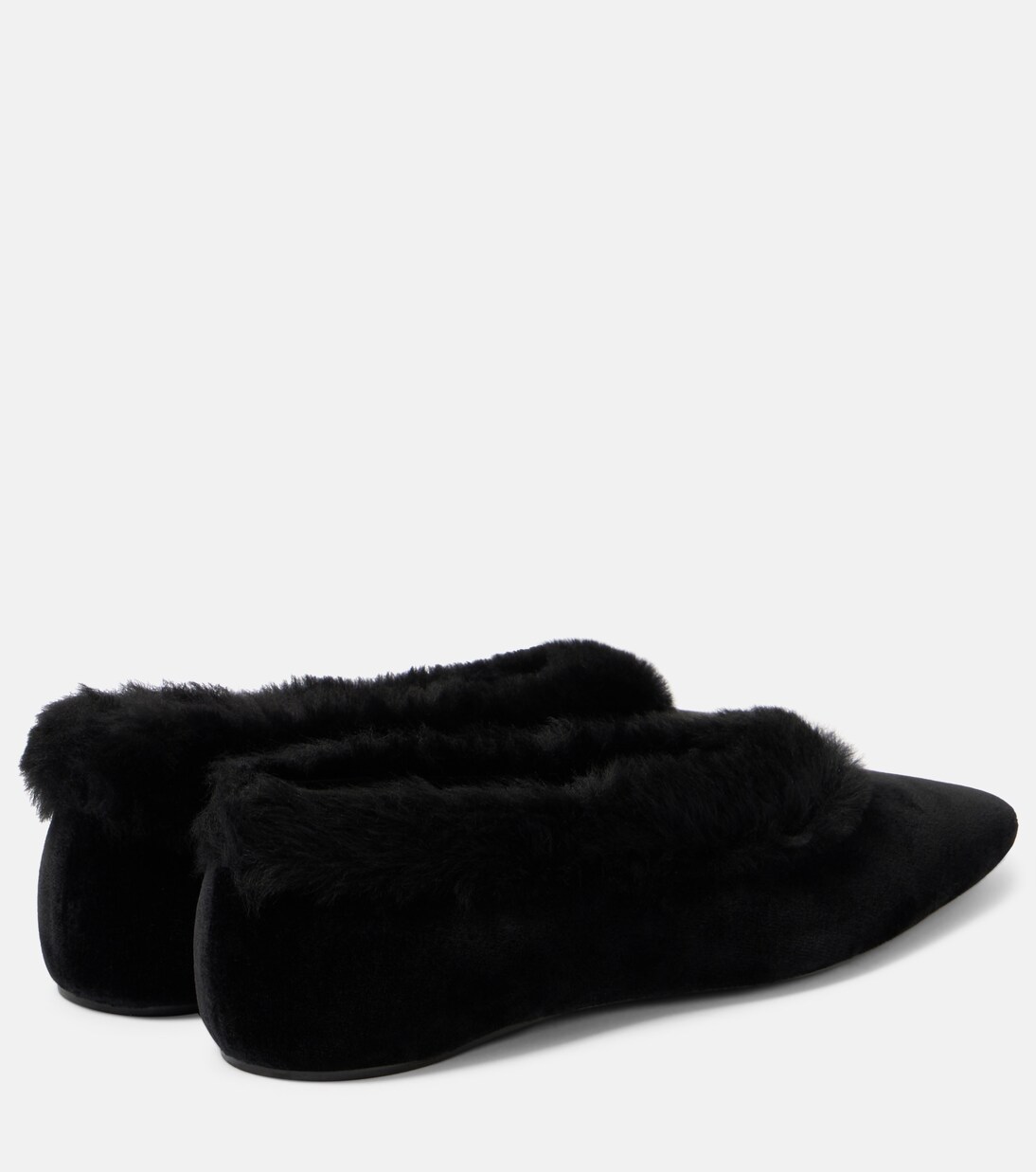 Ballerinas aus Samt mit Shearling | Toteme