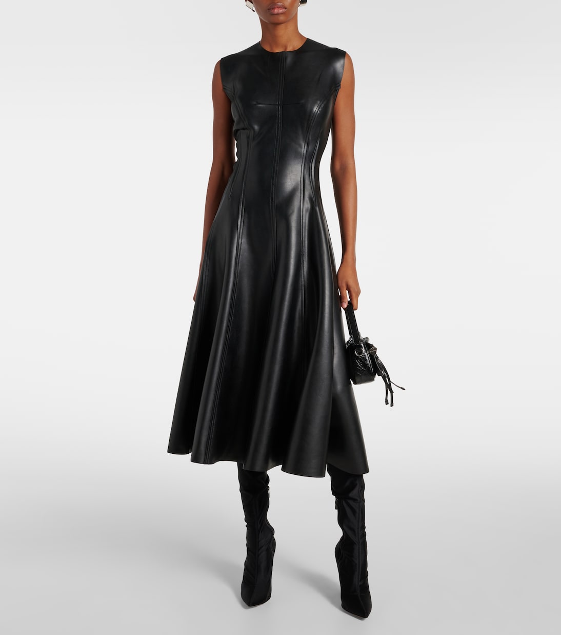 Midikleid Grace aus Lederimitat | Norma Kamali
