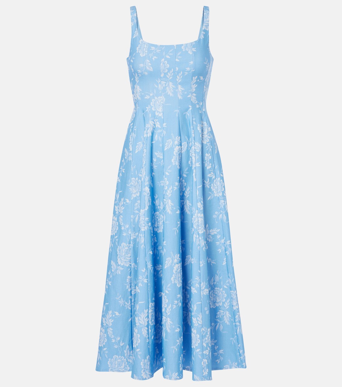 Robe corset Wells plissée à fleurs | Staud