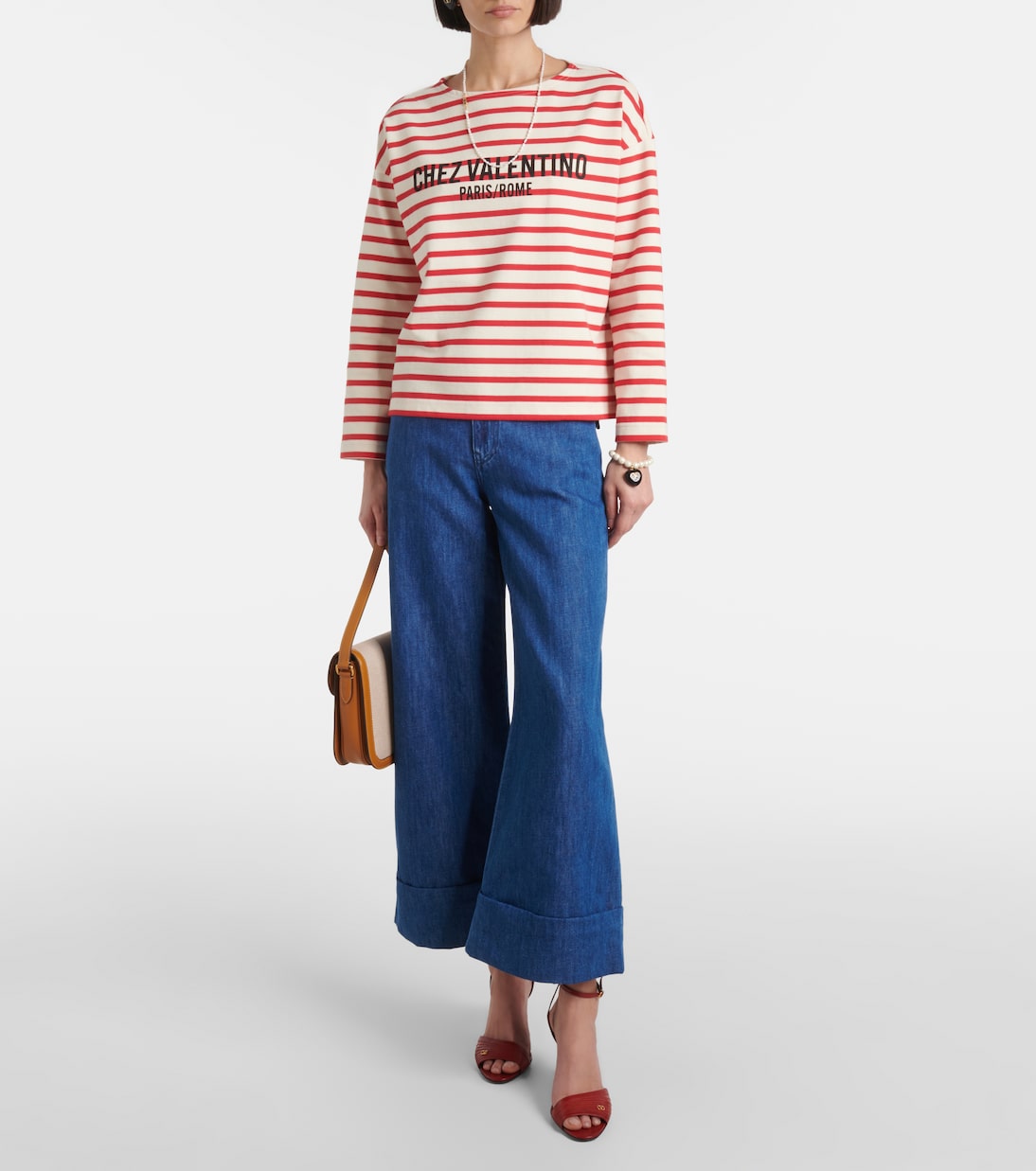 Longsleeve Chez Valentino aus Baumwoll-Jersey | Valentino