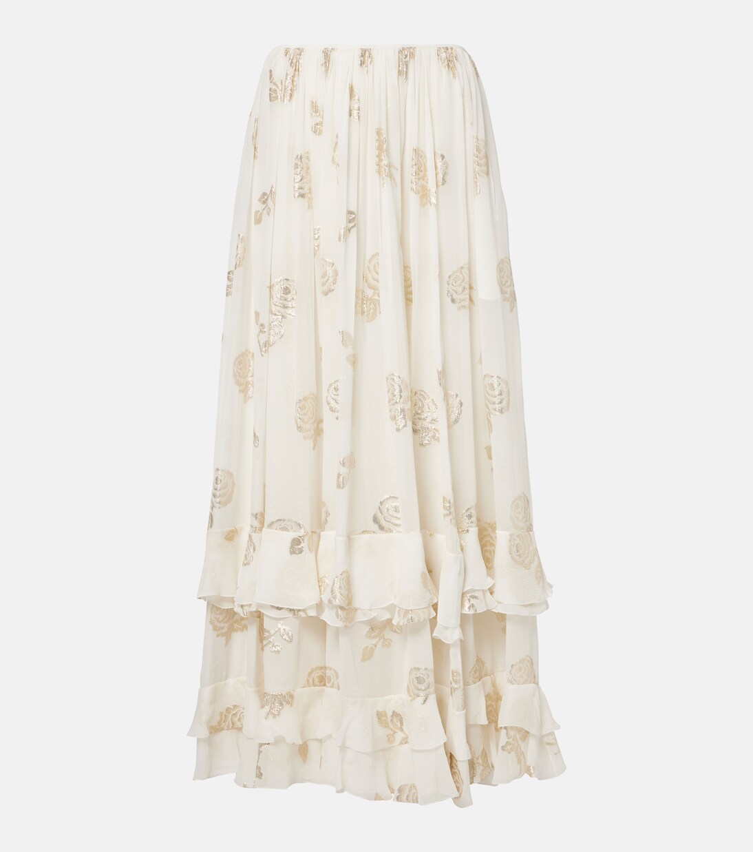 Floral jacquard muslin maxi skirt | Chloé