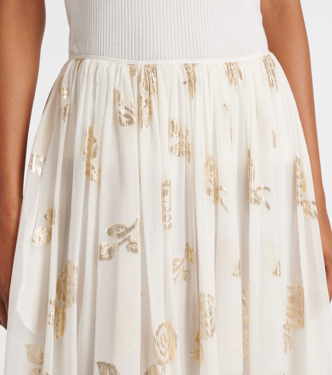 Floral jacquard muslin maxi skirt | Chloé