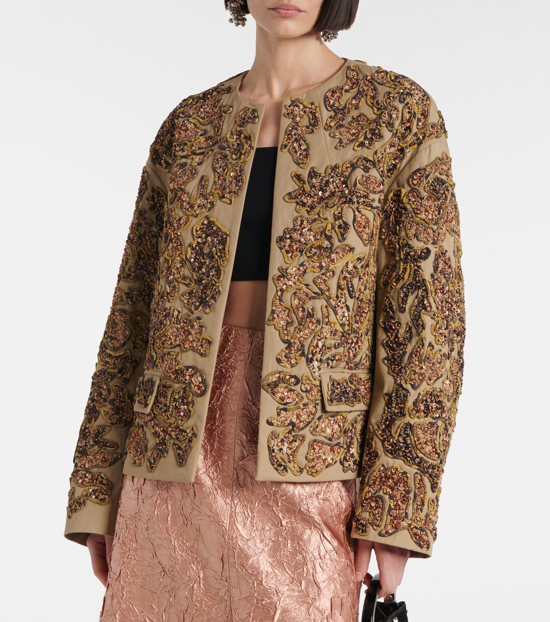 Sequined cotton jacket | Dries Van Noten