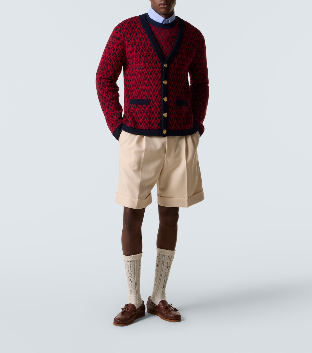 Toute La V virgin wool jacquard sweater | Valentino