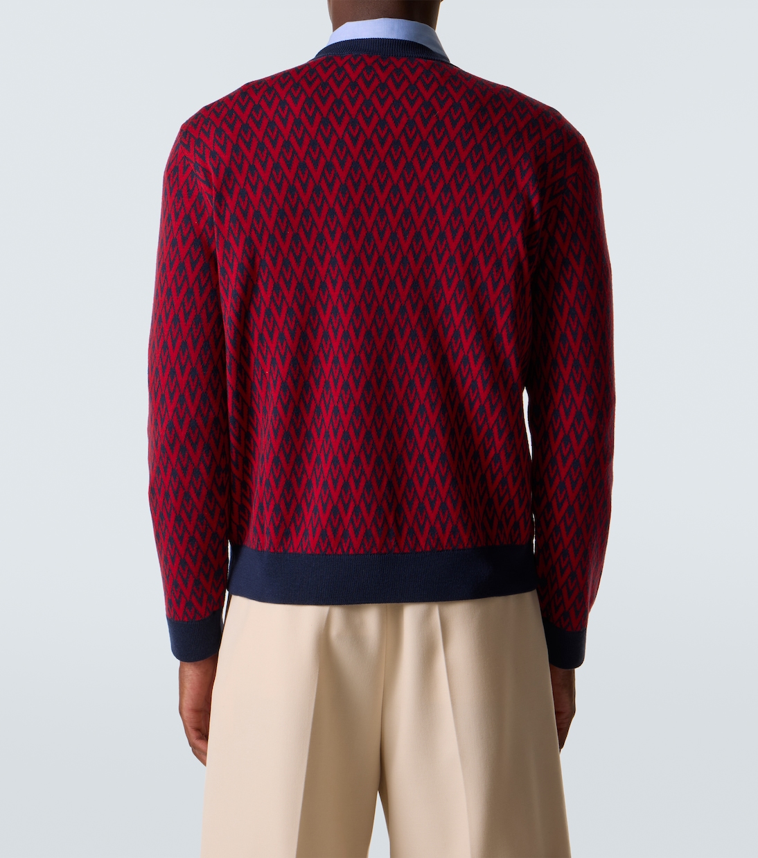 Toute La V virgin wool jacquard sweater | Valentino
