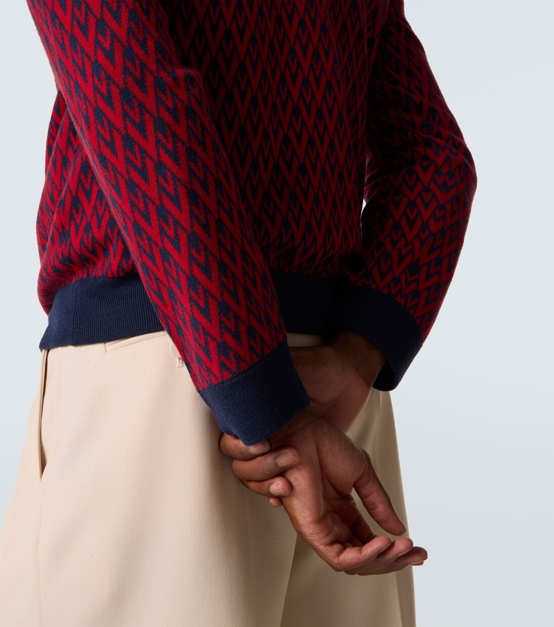 Toute La V virgin wool jacquard sweater | Valentino