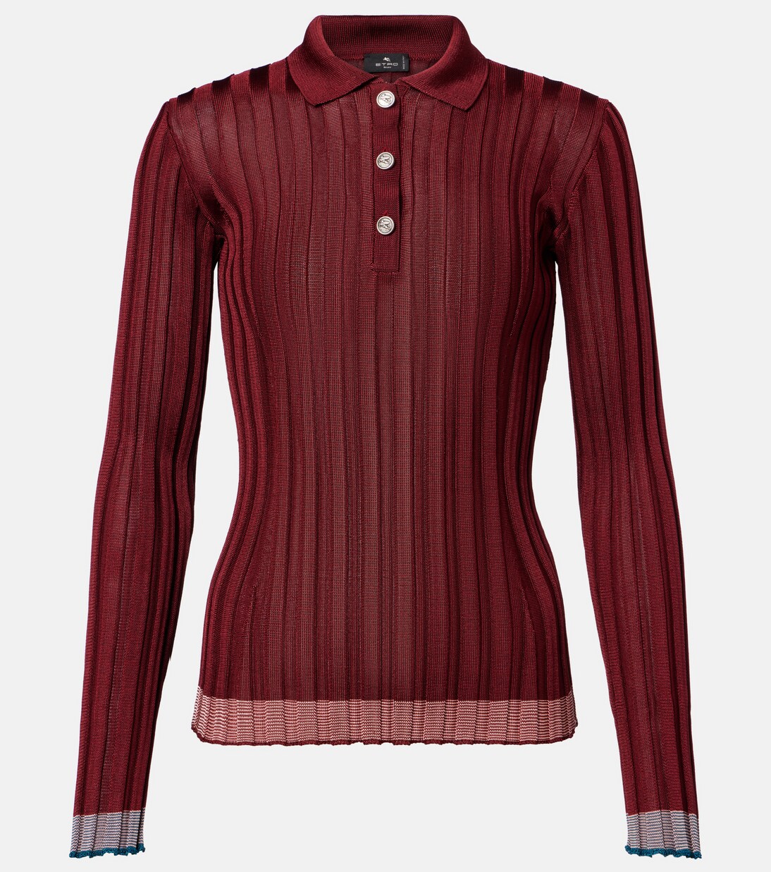 Ribbed-knit polo sweater | Etro