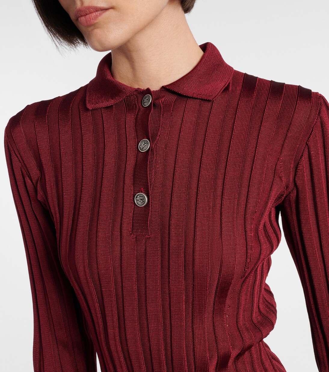 Ribbed-knit polo sweater | Etro