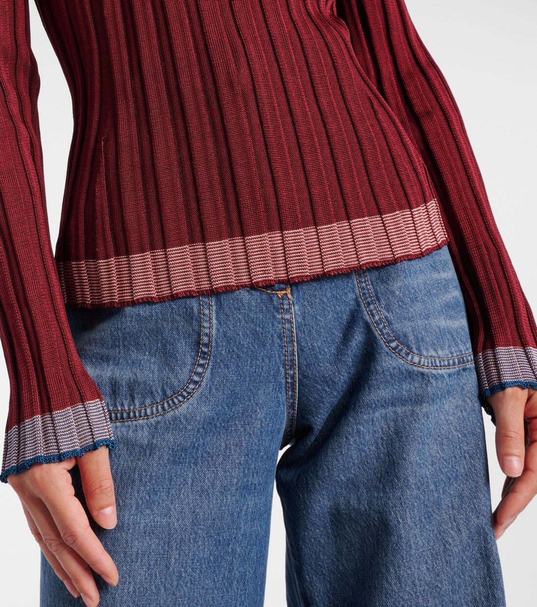 Ribbed-knit polo sweater | Etro