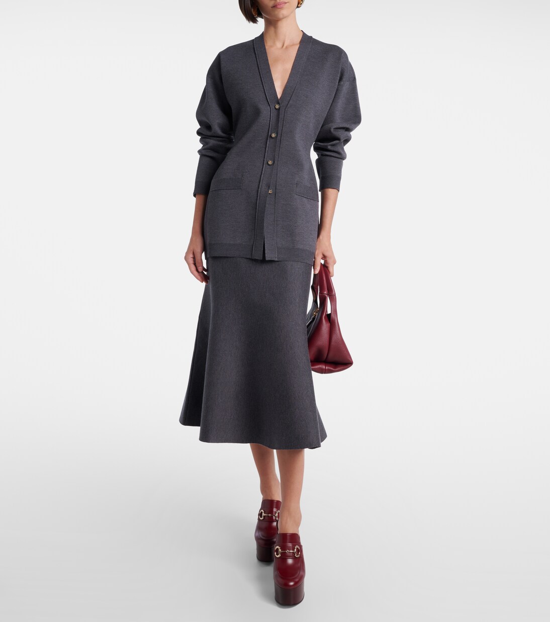 Wool-blend midi skirt | Gucci