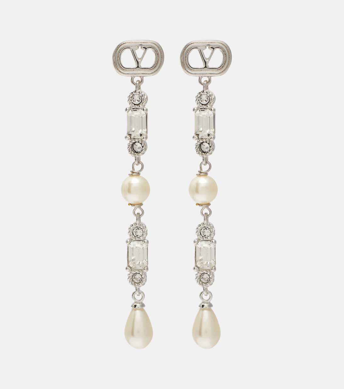 Boucles d’oreilles Ovalette VLogo Swarovski® à ornements | Valentino