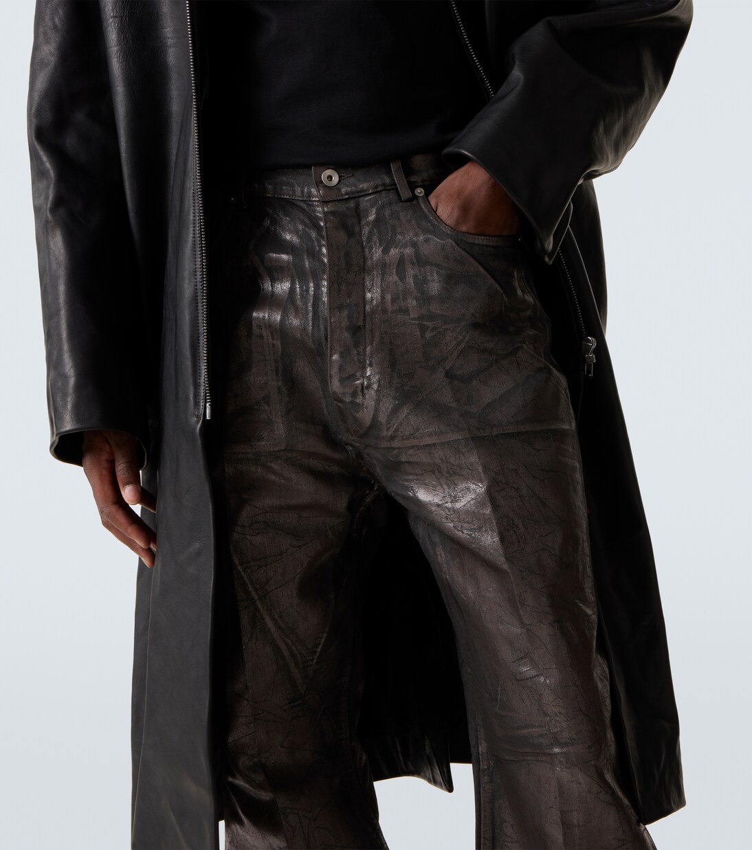 Coated wide-leg jeans | Rick Owens