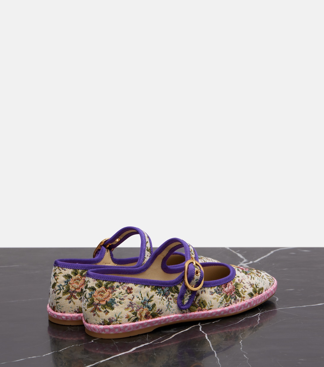 Endouce floral Mary Jane flats | Valentino Garavani