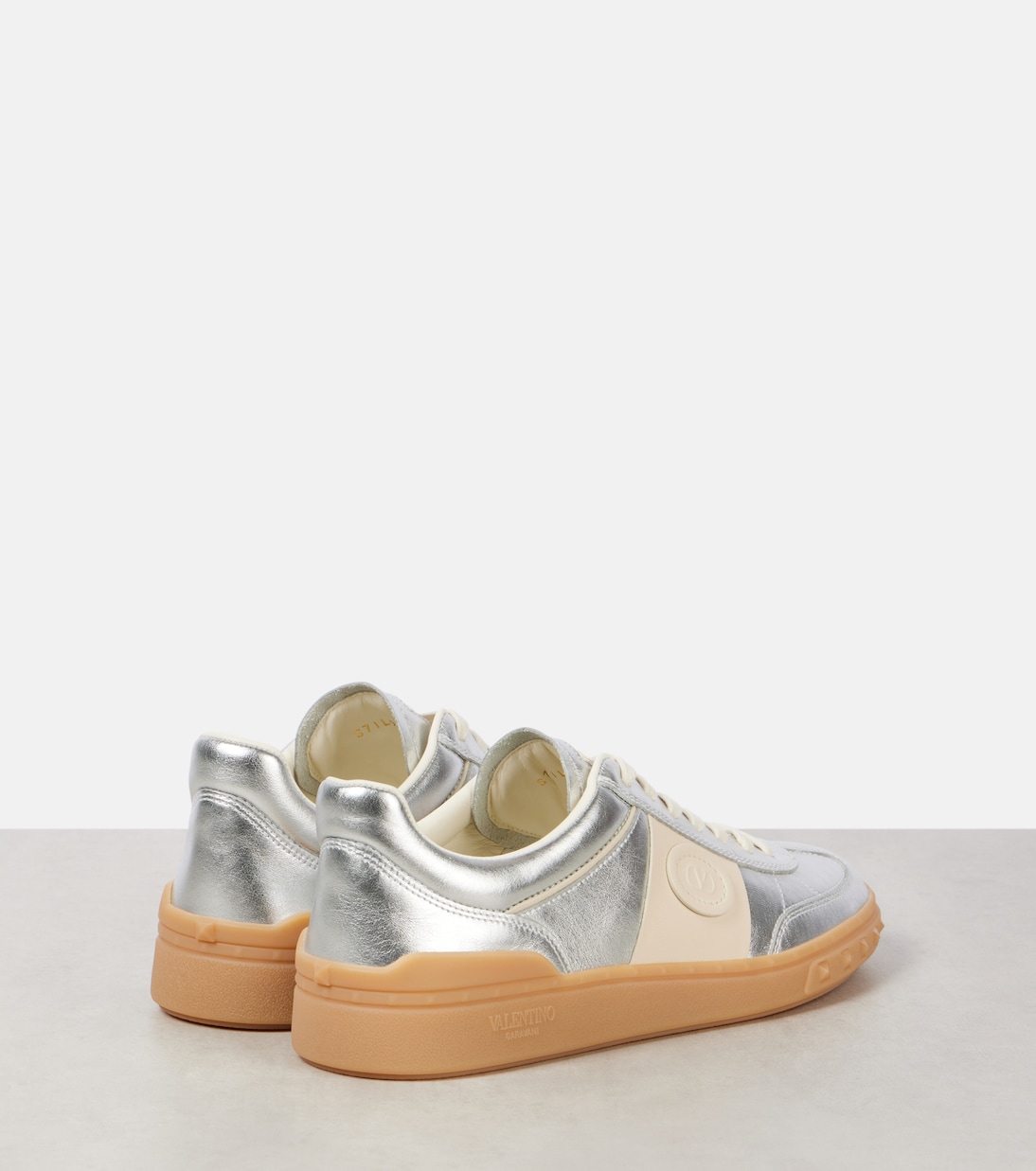 Upvillage VLogo metallic leather sneakers | Valentino Garavani