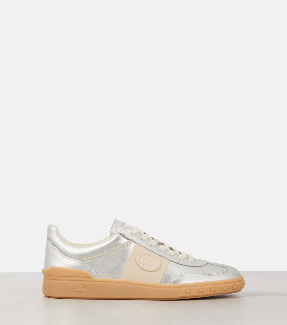 Upvillage VLogo metallic leather sneakers | Valentino Garavani