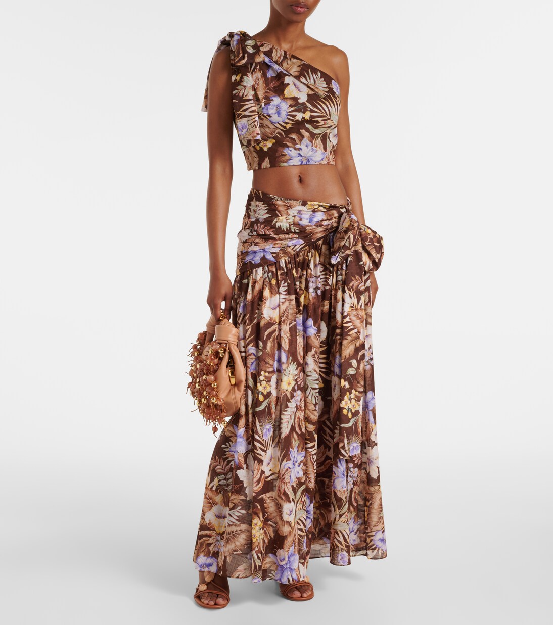 Top asimétrico Coco de algodón floral | Zimmermann