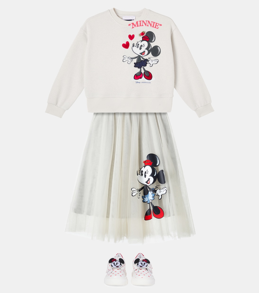 X Disney®印花棉质混纺运动衫 | Monnalisa