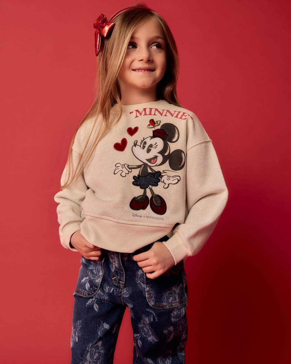 X Disney®印花棉质混纺运动衫 | Monnalisa