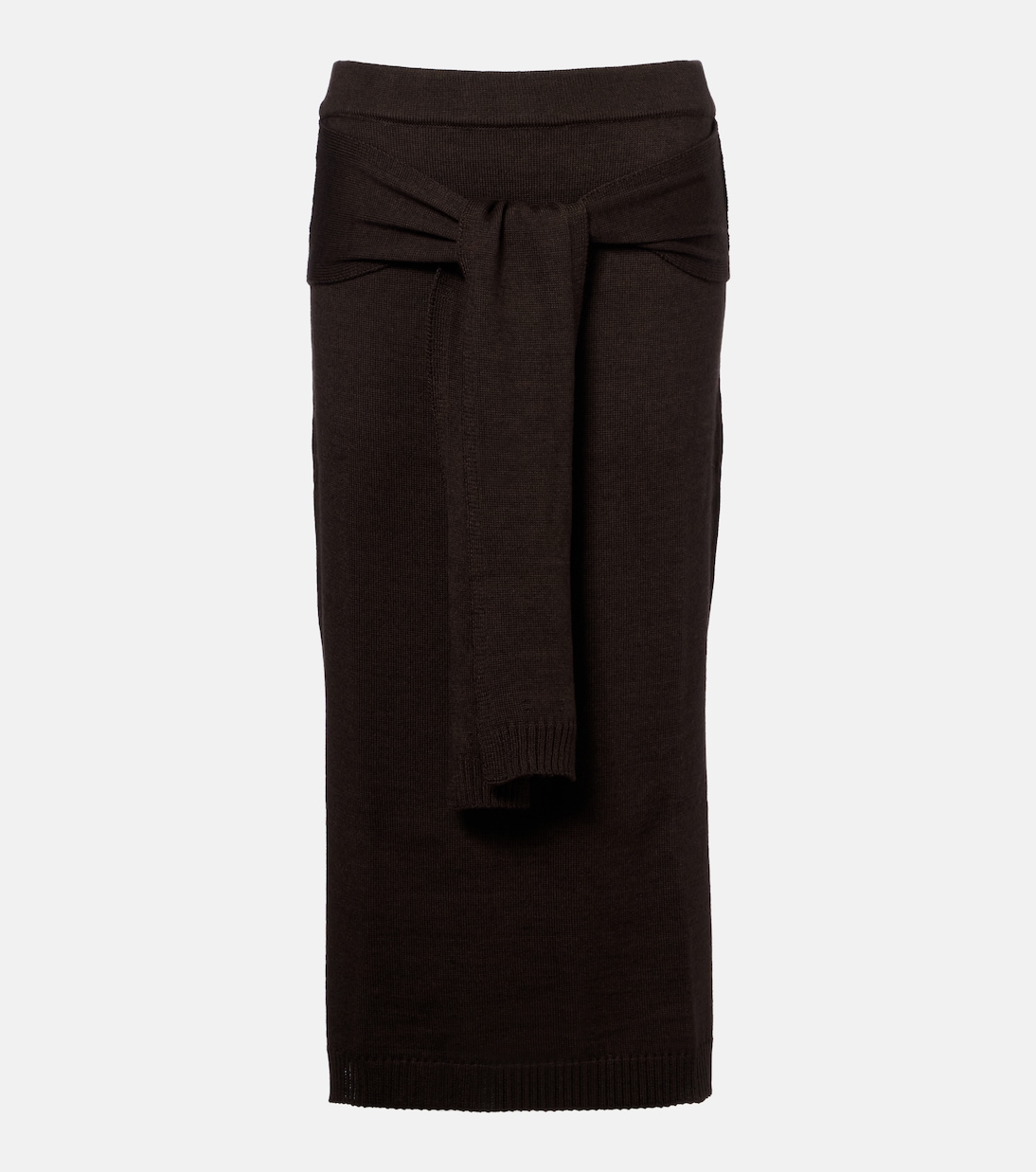 Trompe L'œil wool-blend midi skirt | Lemaire