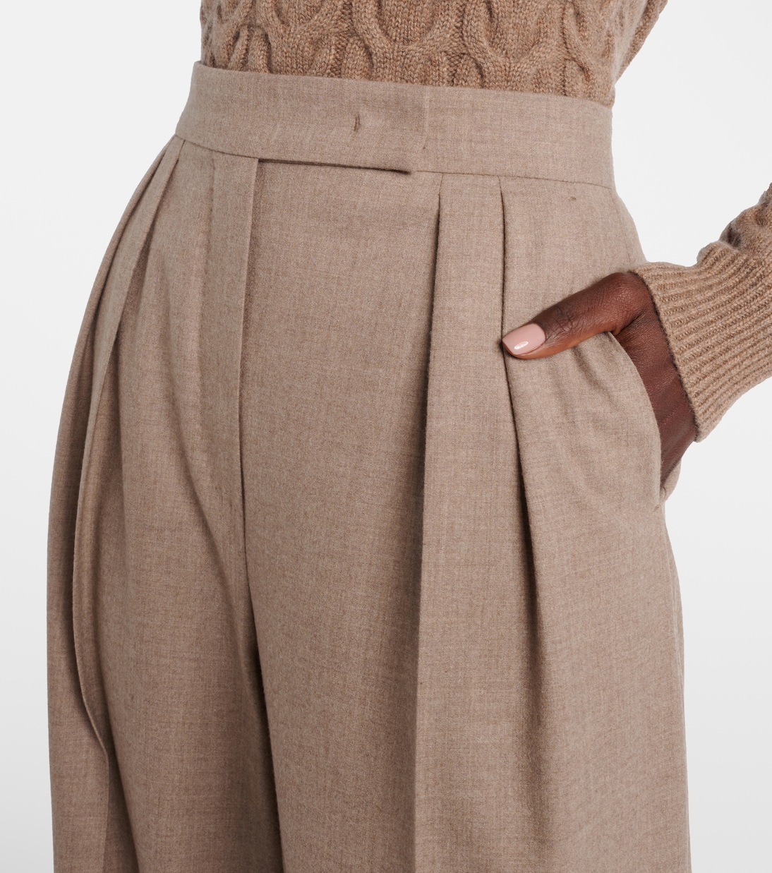 Pantalon ample en cachemire mélangé | Max Mara