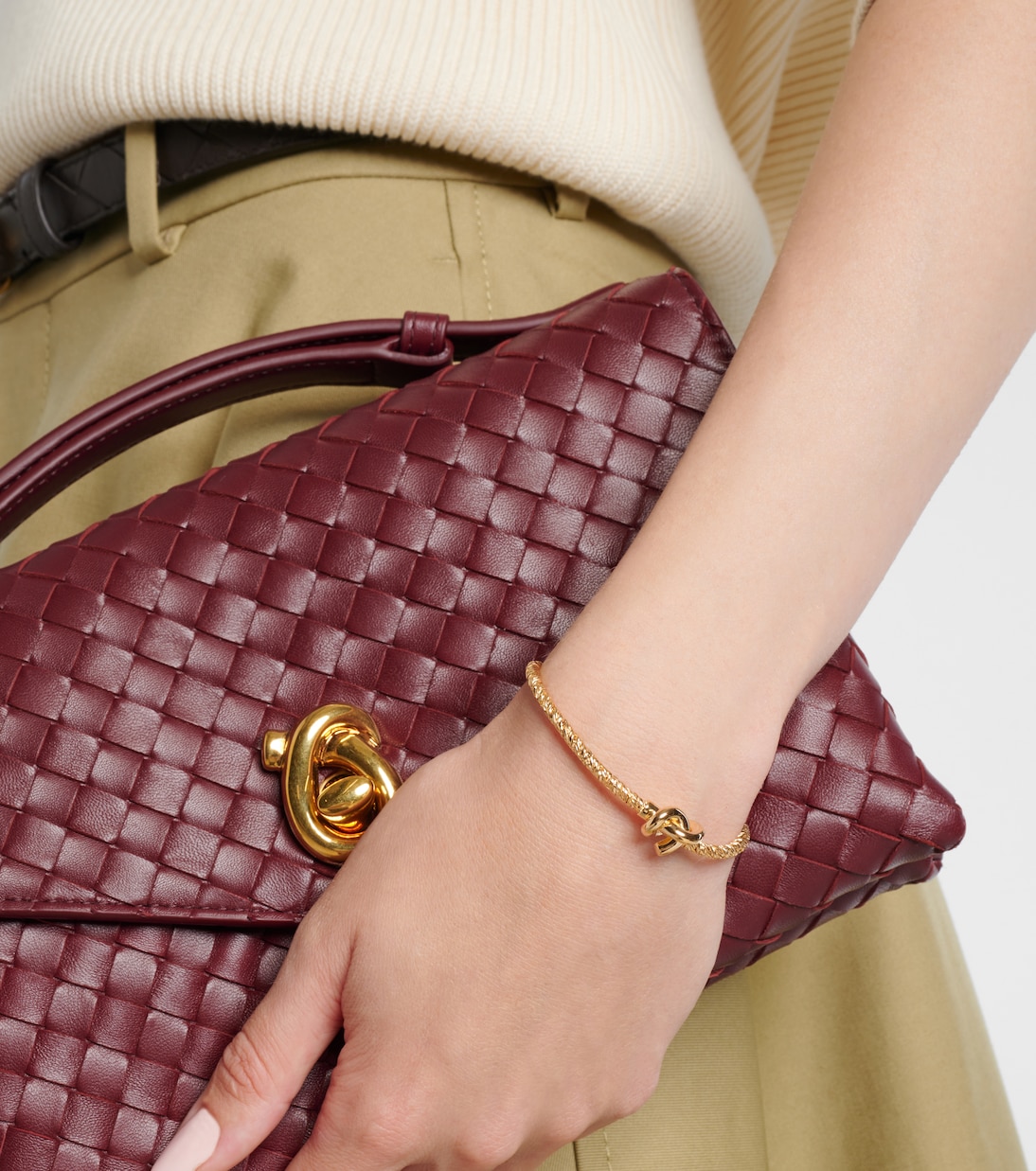 Bracelet Knot en argent sterling plaqué or | Bottega Veneta