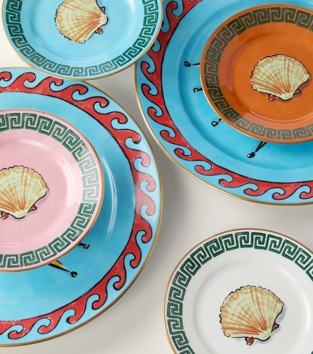 Il Viaggio Di Nettuno set of 4 bread plates by Luke Edward Hall | Ginori 1735