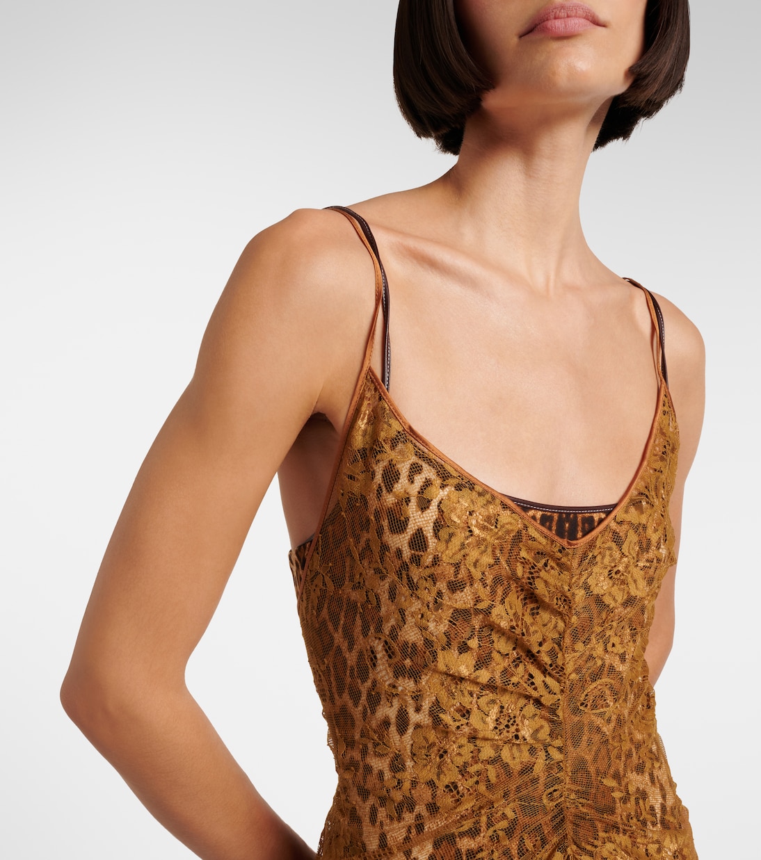 Robe longue en dentelle et soie | Jacques Wei